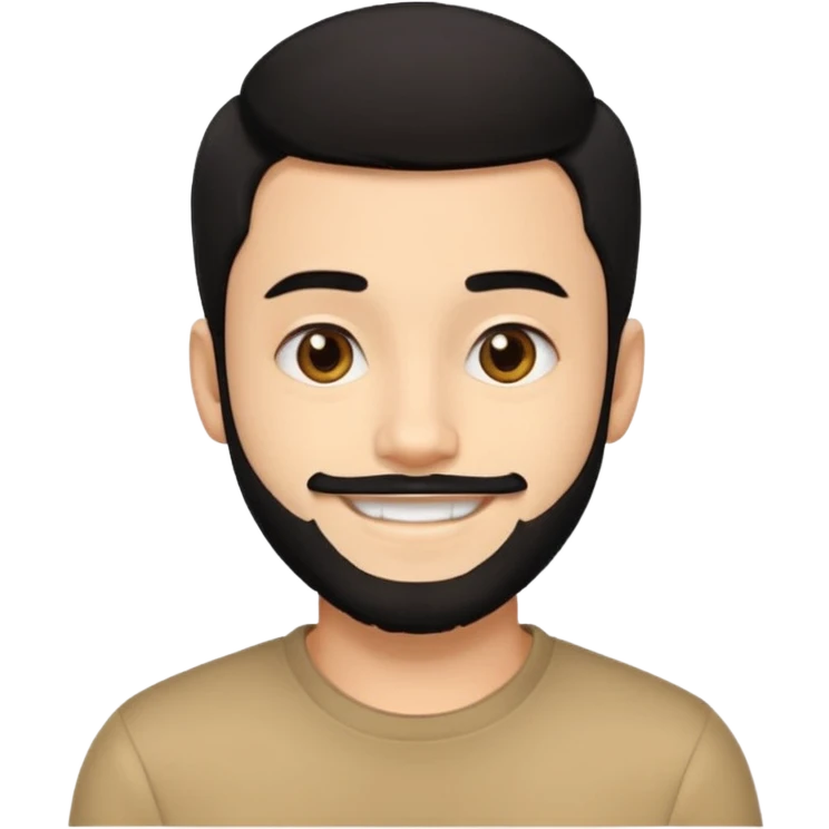 ein junge 20 jahre bisschen bart nur unten wenig und schwarze haare braune augen ein emoji boy  emoji