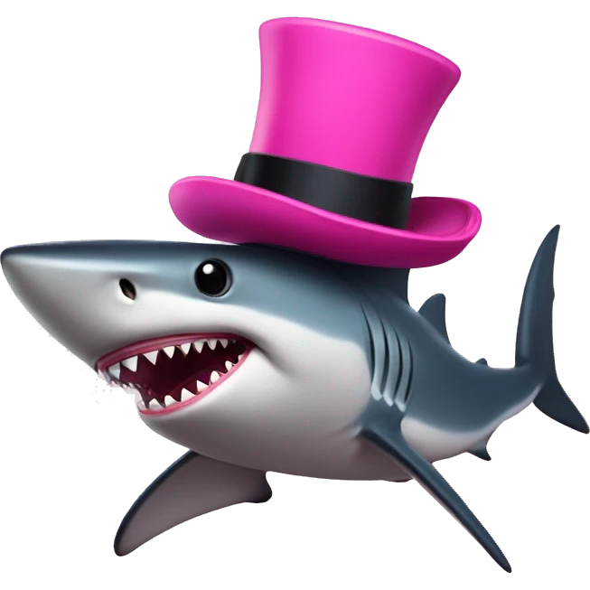 hot pinks shark with a tophat emoji