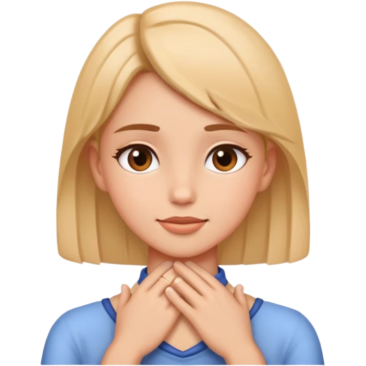 girl with hands around her neck emoji