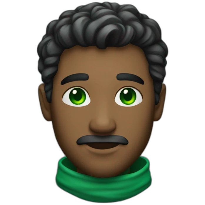 a man, an emerald in his eyes emoji