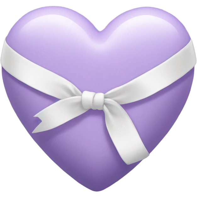 Lilac heart with white ribbon around the middle emoji