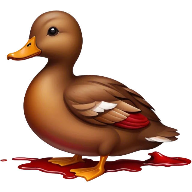 Brown duck covered in blood emoji