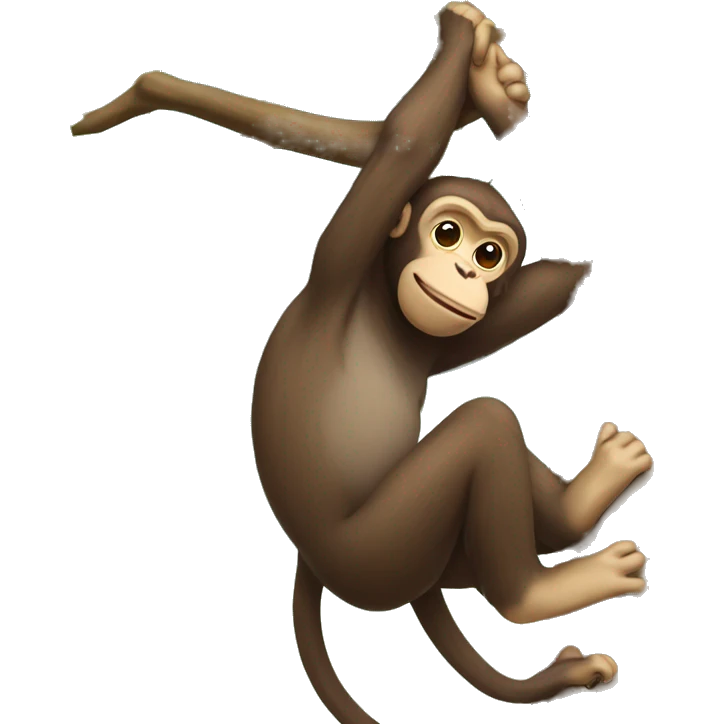 A monkey hanging from a tree ranch emoji