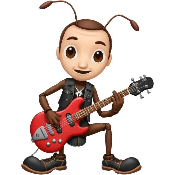 caricatura hormiga vestida de rokera emoji