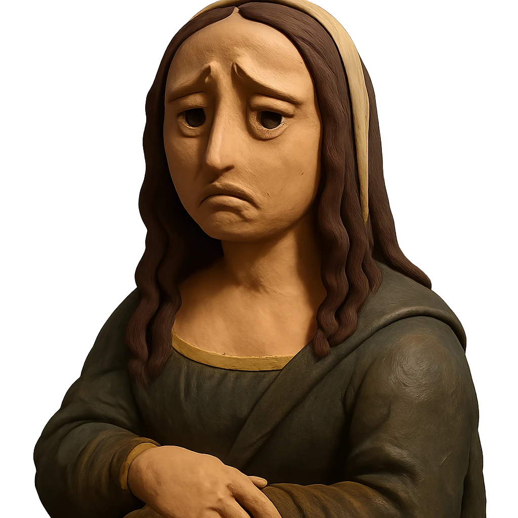 Mona Lisa looking sad emoji