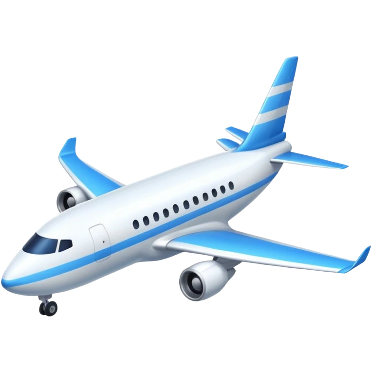 White airplane with blue stripe emoji