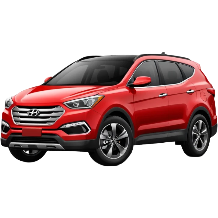 Red Hyundai Santa Fe sport suv black interior front view emoji