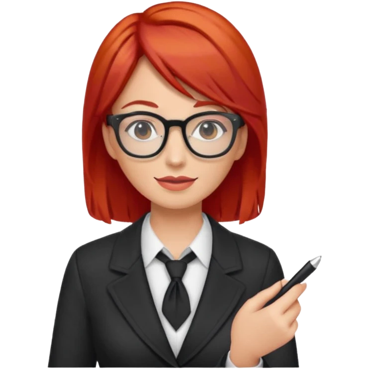 tailor woman with red hair and glasses emoji