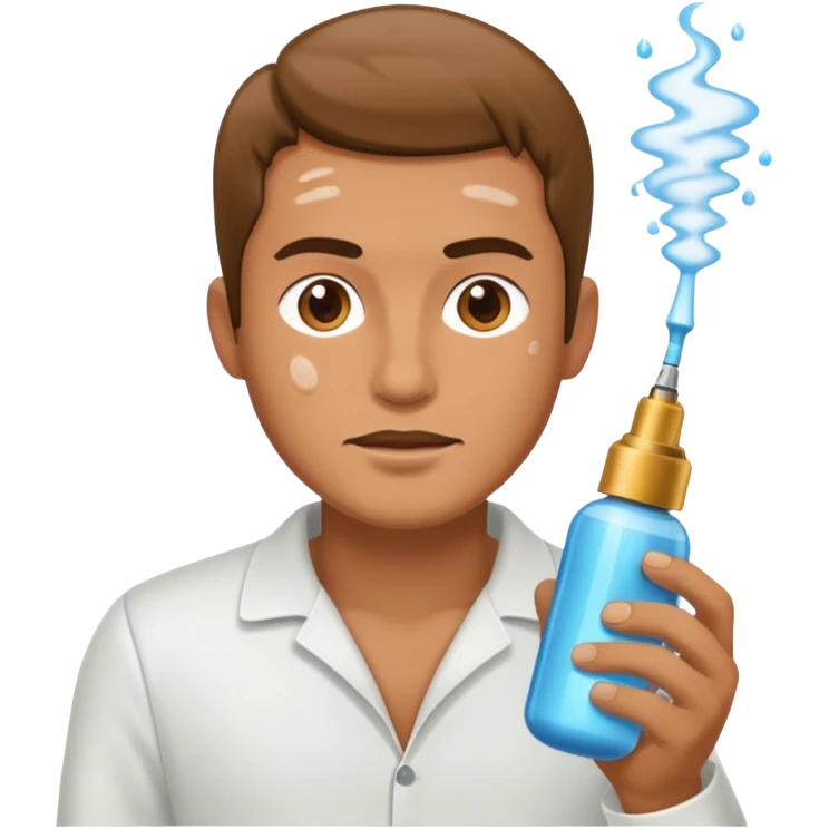 man spraying with atomizer emoji