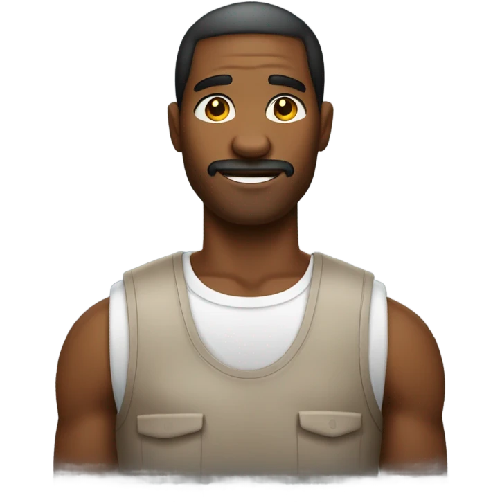 African American man with a stained wife beater on emoji