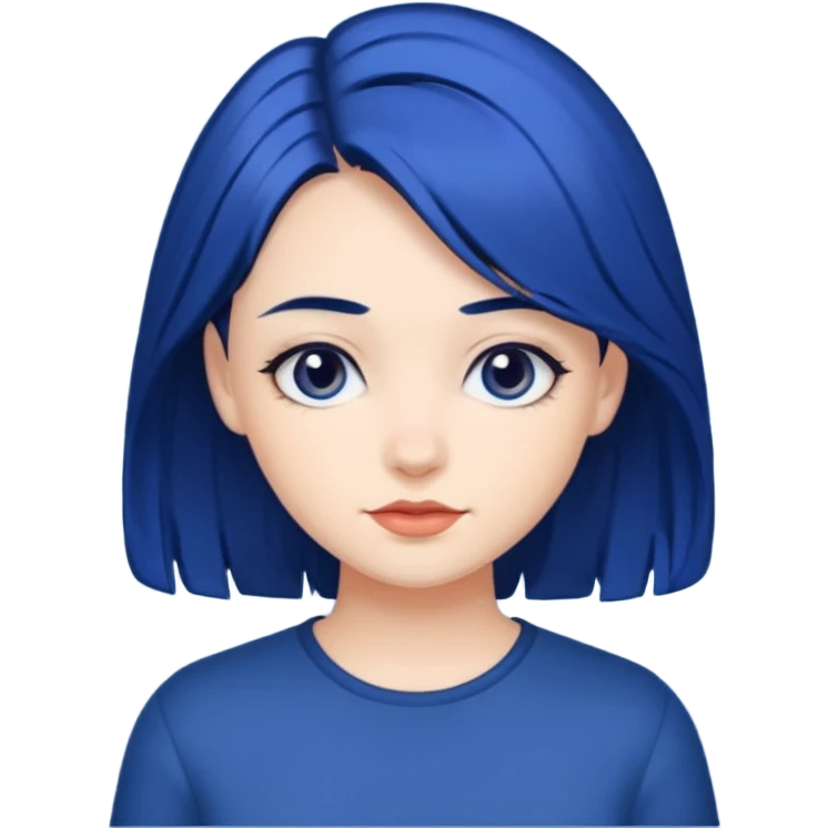 chica con pelo azul oscuro emoji