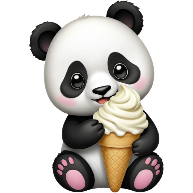 Panda eating ice cream emoji