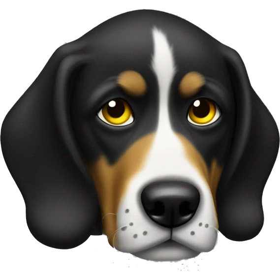 Perro negro con pañoleta amarilla  emoji