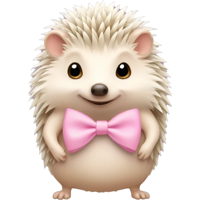 hedgehog wearing a light pink bow  emoji