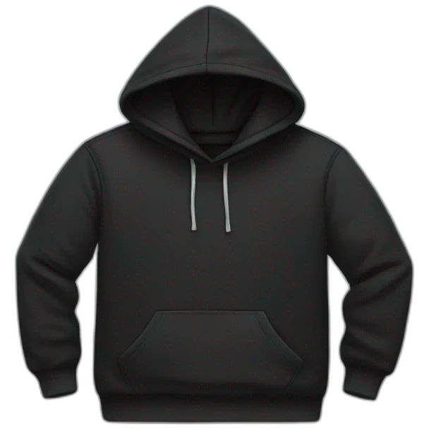 folded black hoodie emoji