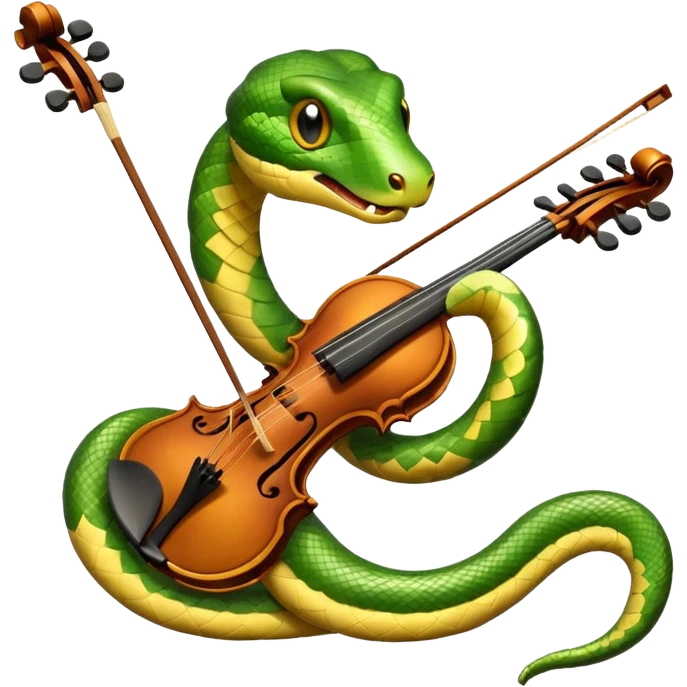 Snake playing playing violin emoji