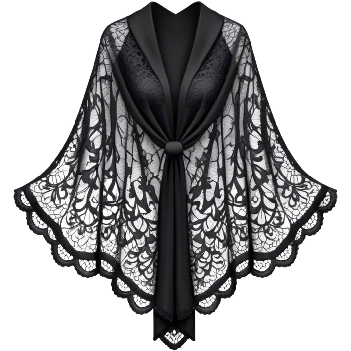 A black lace shawl with an elegant and delicate design emoji