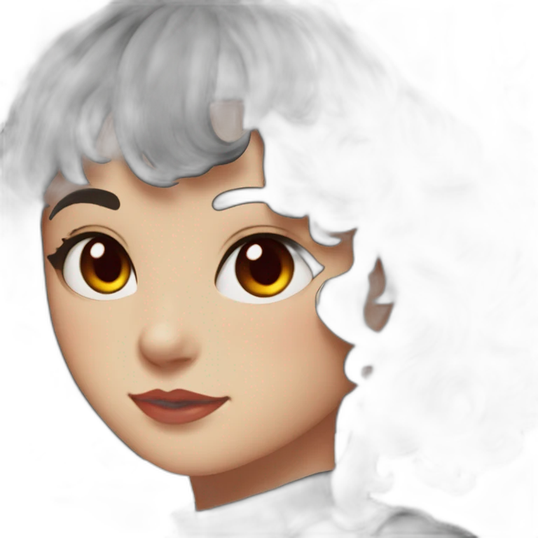 vintage, girl, cat ears, black hair, wavy hair, red eyes, black sclera emoji