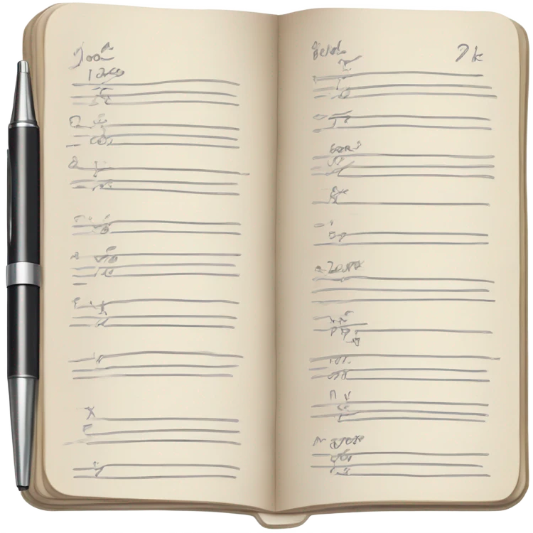 diary with writing 3 or 4 times emoji