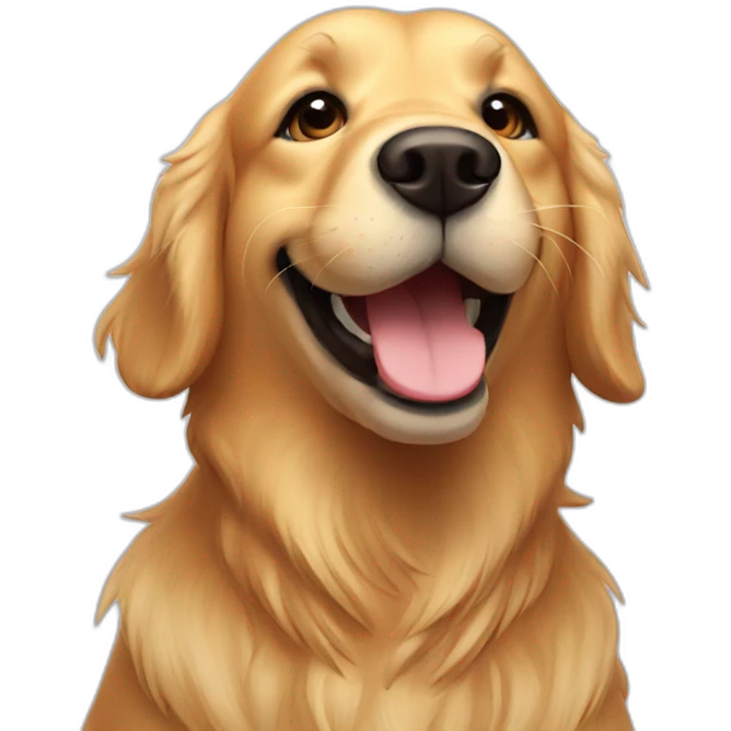 Golden retriever smiling  emoji