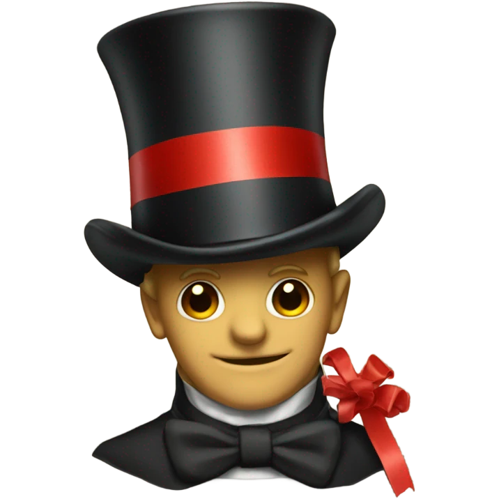a classic top hat with a red ribbon at the base emoji