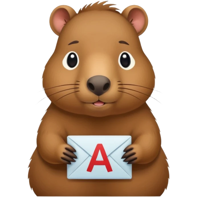 Un capybara kawail avec la lettre A  emoji