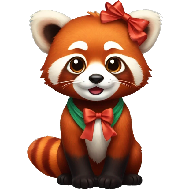 red panda with bow emoji