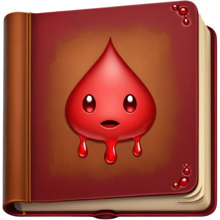 Brown book with blood droplets  emoji