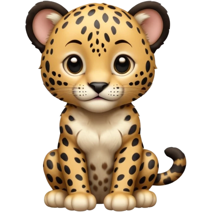 A high-resolution photo-realistic digital illustration of a baby jaguar, chest upward A high-resolution, photo-realistic digital illustration of a majestic jaguar emoji