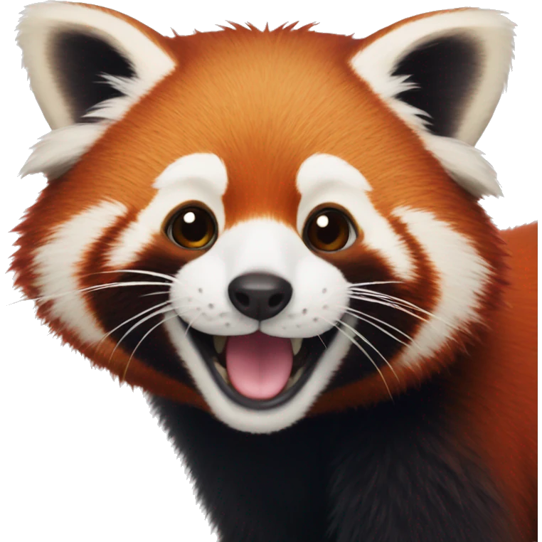 A smiling red panda emoji