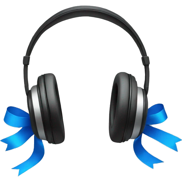 Headphones with blue ribbons  emoji
