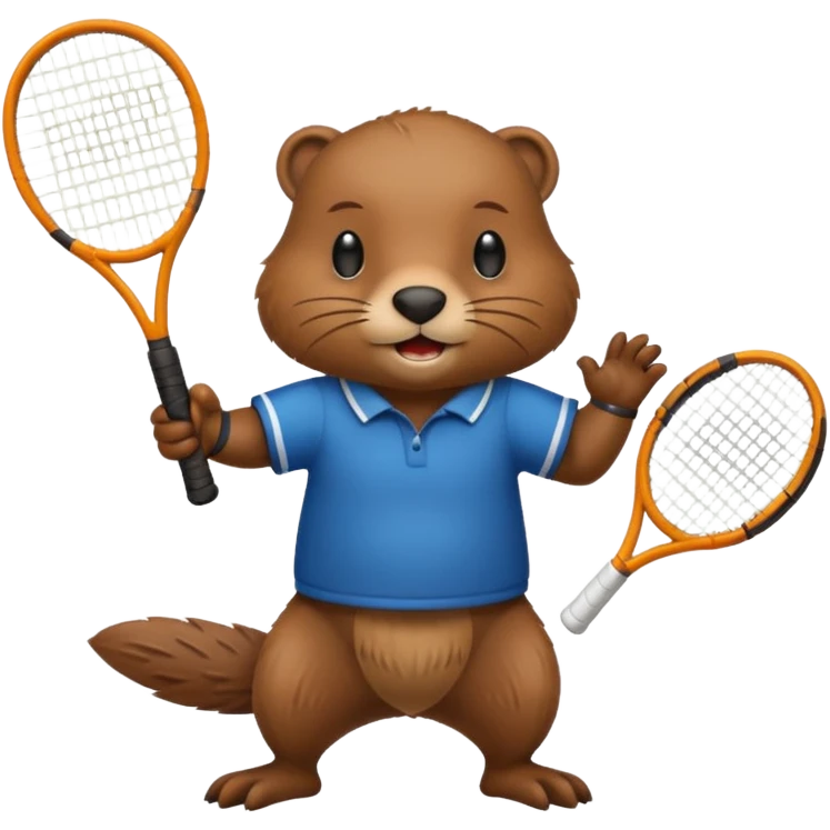 Beaver playing tennis emoji
