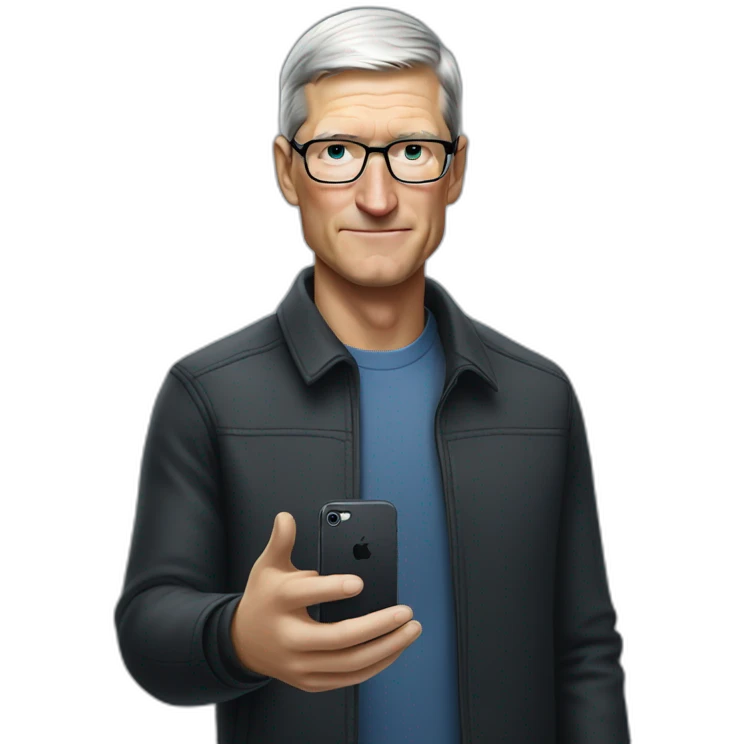 Tim Cook Holding a iPhone in his Hand  emoji