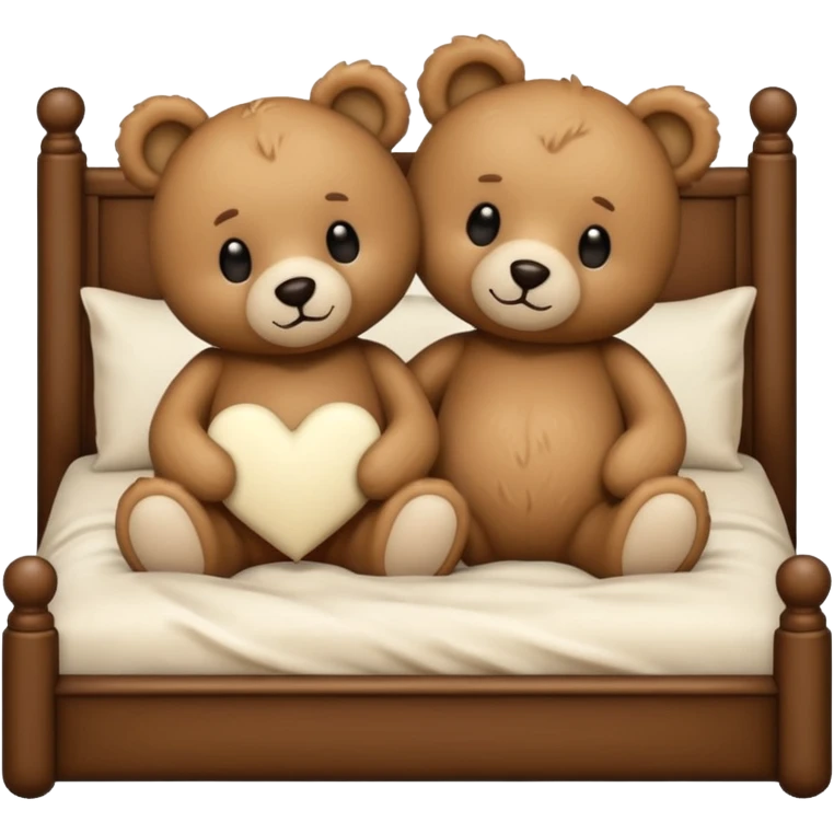 Teddy bear couple in the bed emoji