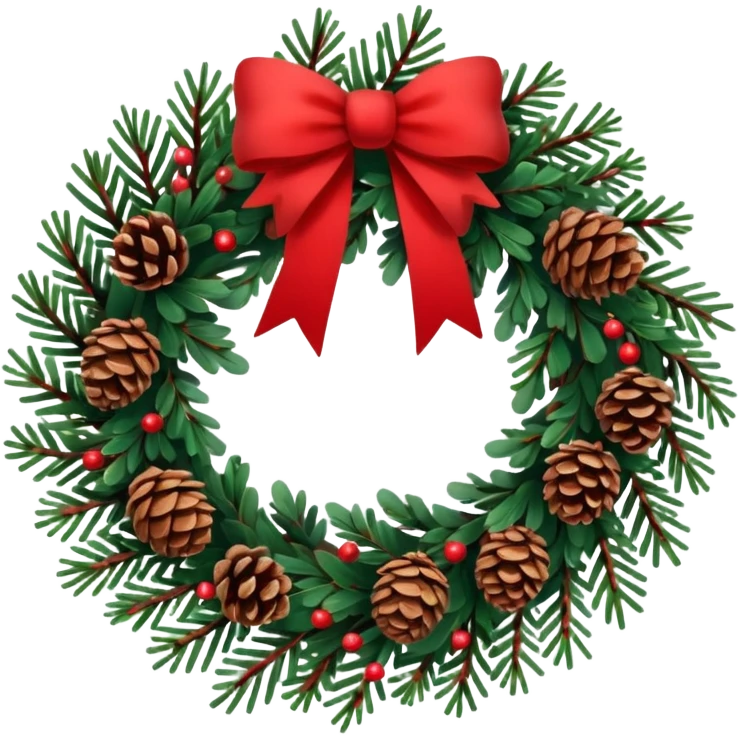 Christmas wreath with small Twinkle lights emoji