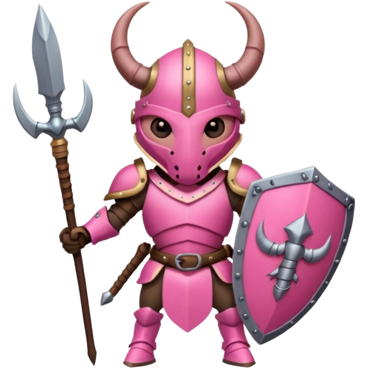 Pink Viking Warrior Ant with armor emoji