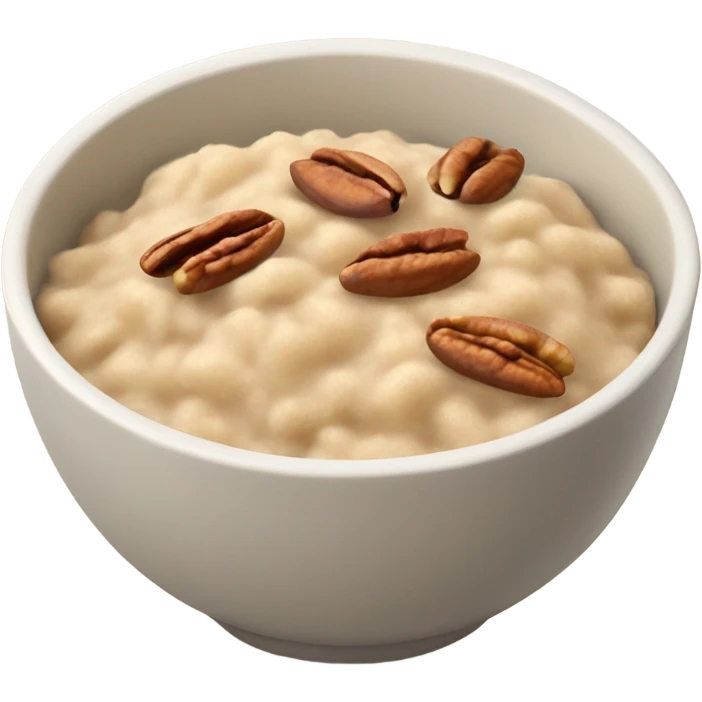 Bowl of Oatmeal with apples, pecans, and brown sugar emoji