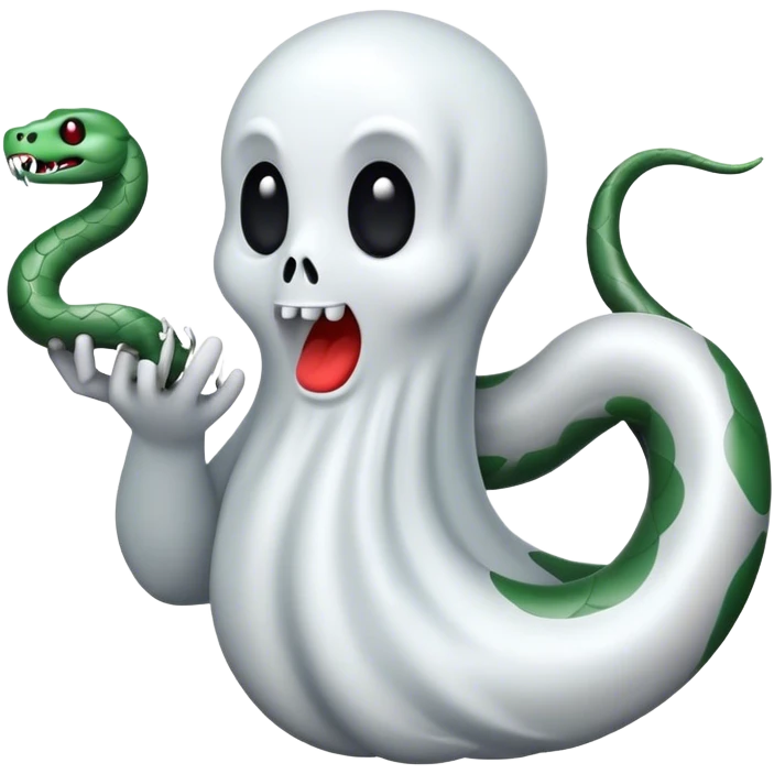Ghost throwing a snake emoji