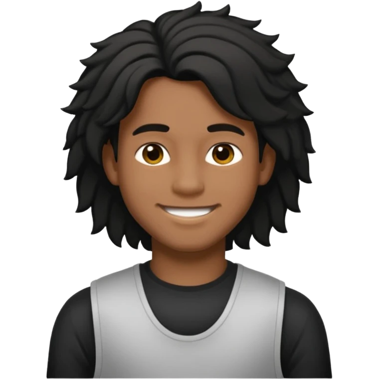 Je veut un garçon qui a des cheveux locks mi long c un renoi il porte un débardeur blanc et qui sourit emoji