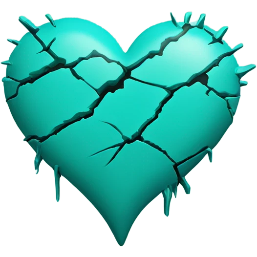 Broken teal heart emoji