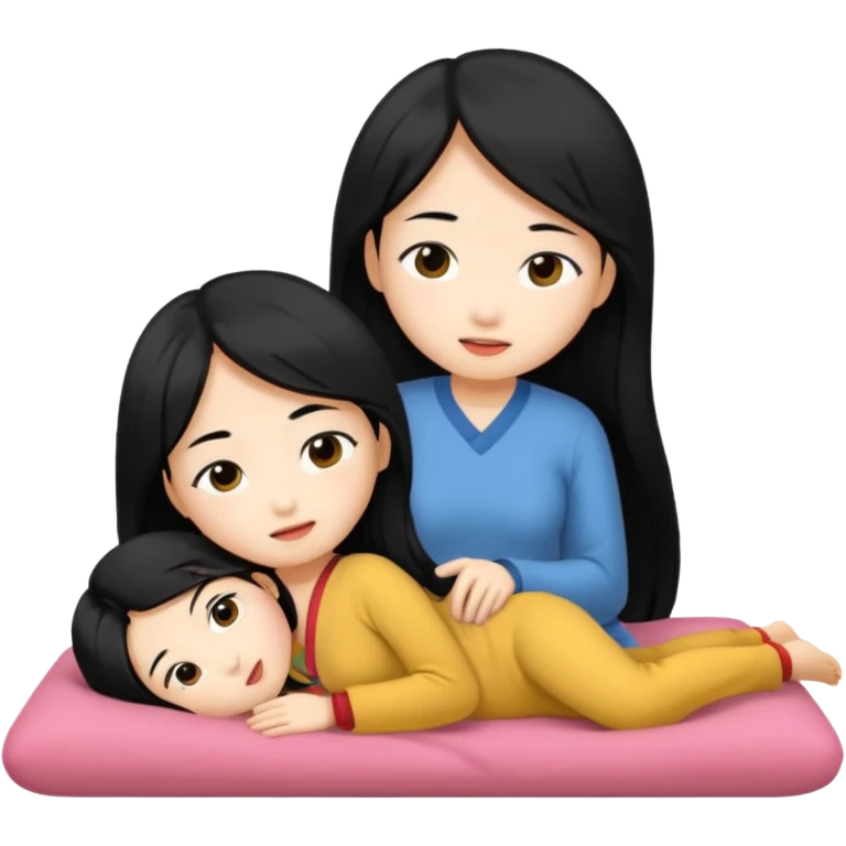 long black hair asian girl having intercourse emoji