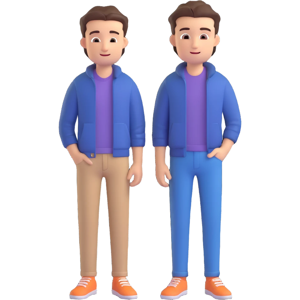 man with modern Thai look, casual hairstyle, modern clothing, friendly expression emoji