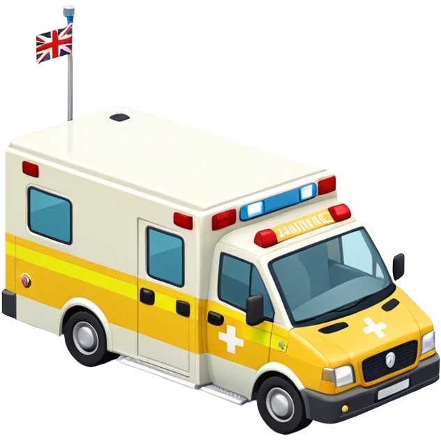 isometric British yellow ambulance  emoji
