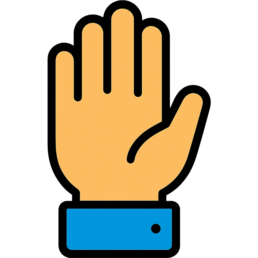 hand raised in a 'stop' gesture icon emoji