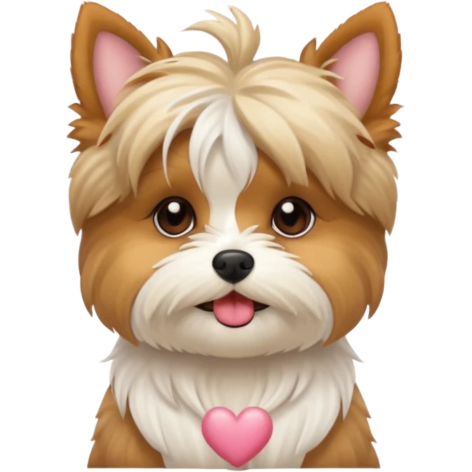 Maltese Yorkie blowing a kiss emoji