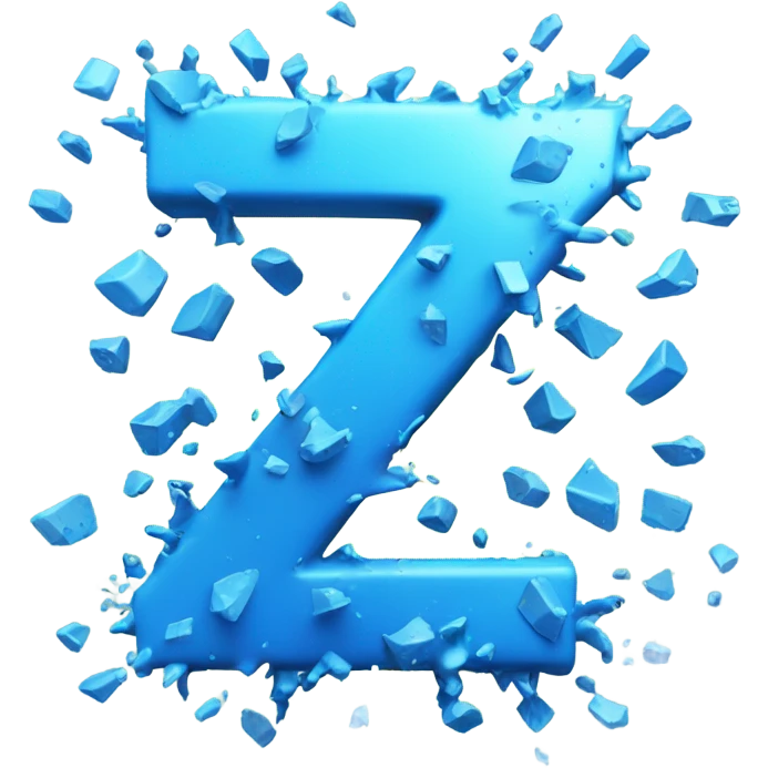 Blue z icon exploding emoji