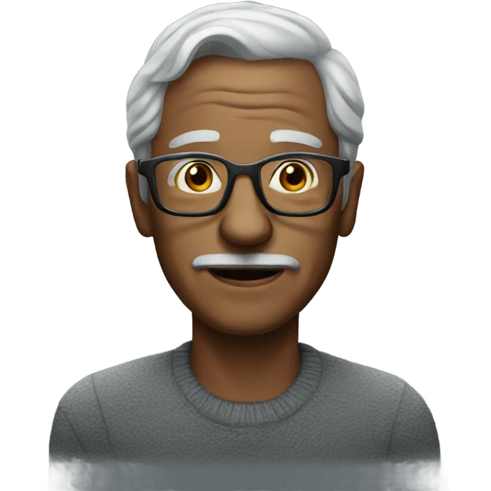 old man with glasses and grey hair emoji