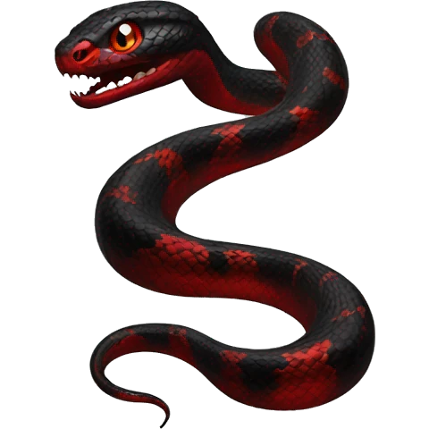 Black and red gothic snake emoji