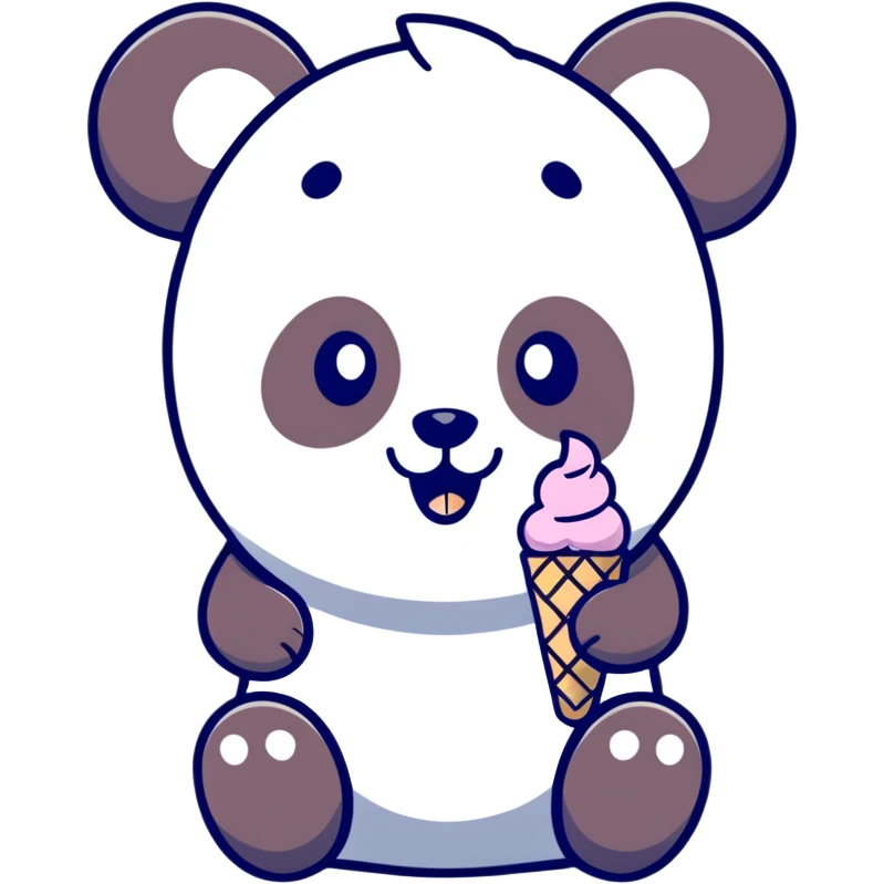 Panda eating ice cream emoji