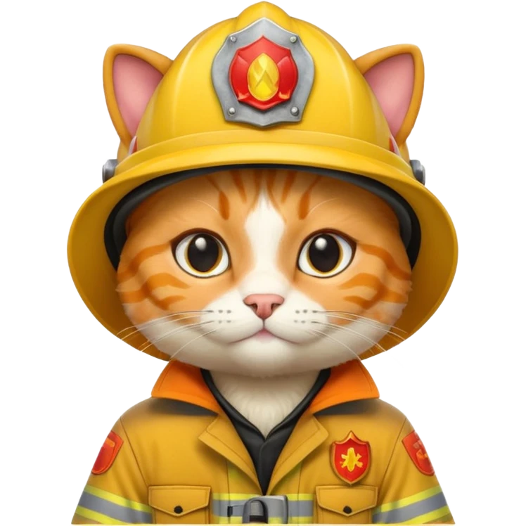 Fireman Cat, yellow cloth emoji